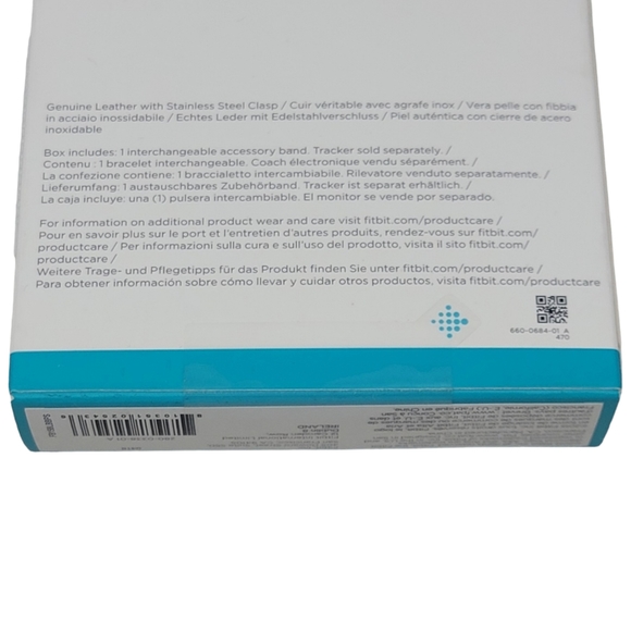 Fitbit Alta Leather Accessory Band Size S/P Color Pink - Picture 3 of 4